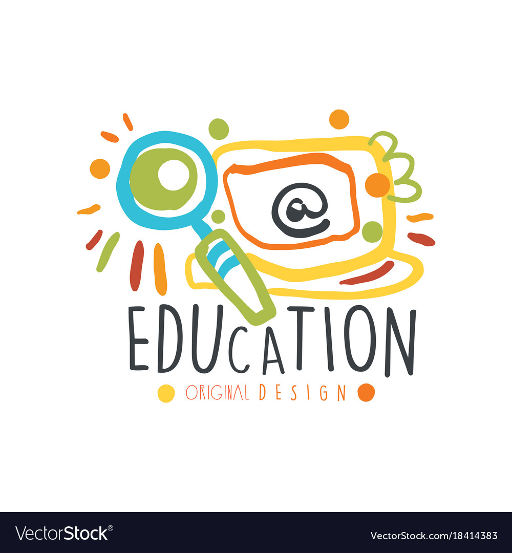 Abstract education day label design concept