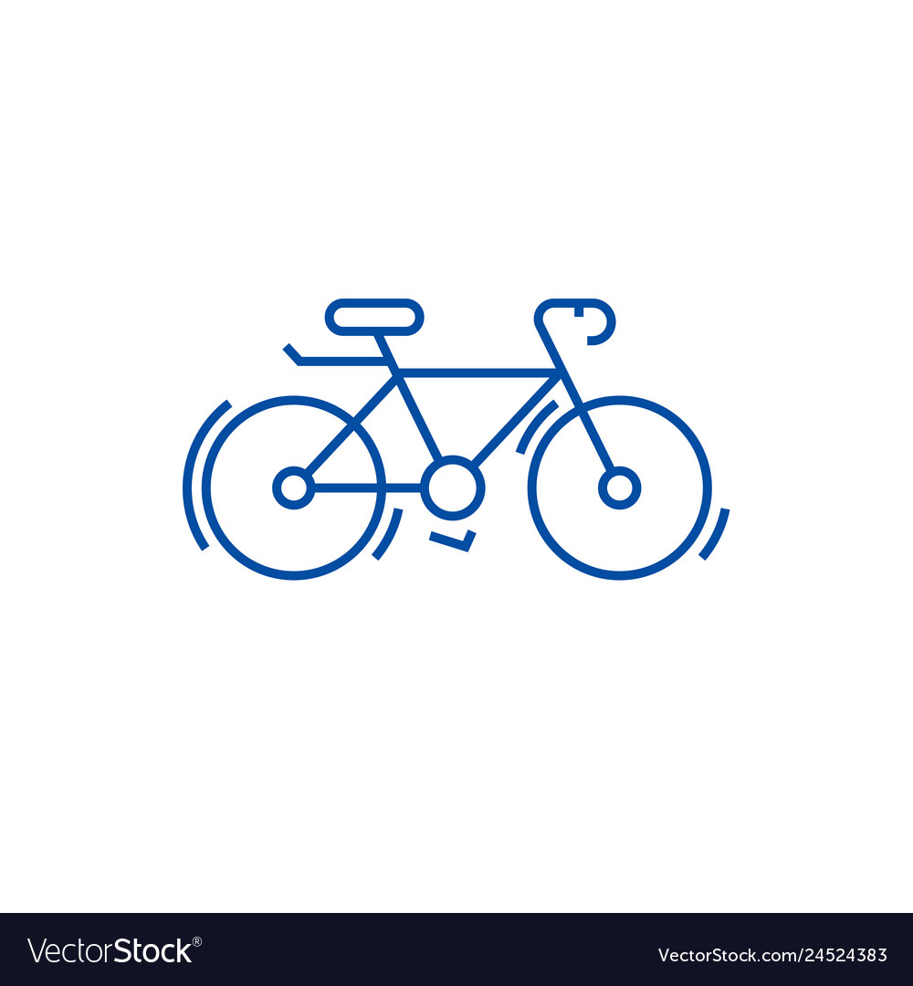 Bycicle line icon concept flat Royalty Free Vector Image