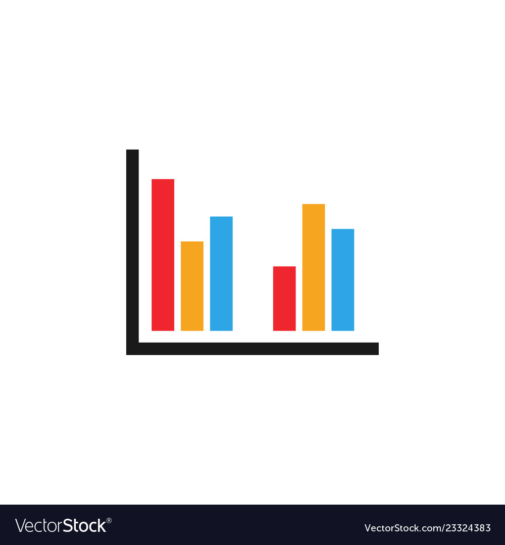 Colorful bar chart graphic icon design template Vector Image