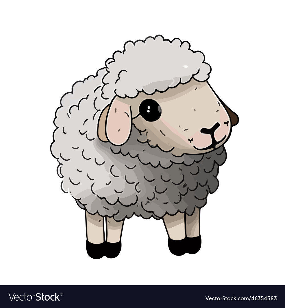 Cute sheep cartoon style Royalty Free Vector Image