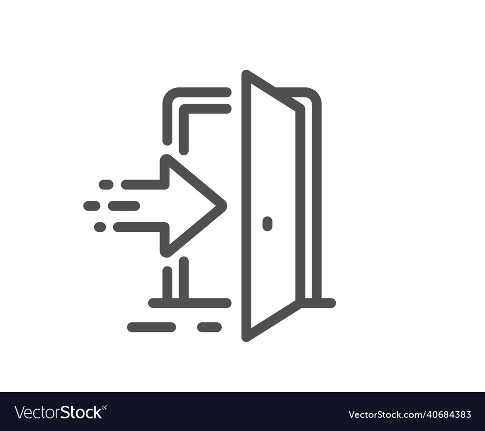 Entrance Line Icon Entry Door Sign Royalty Free Vector Image