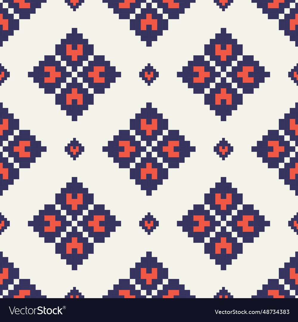 Geometric floral embroidery pattern Royalty Free Vector