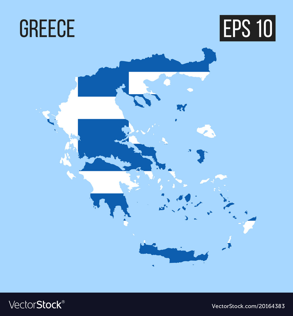 Greece map border with flag eps10 Royalty Free Vector Image