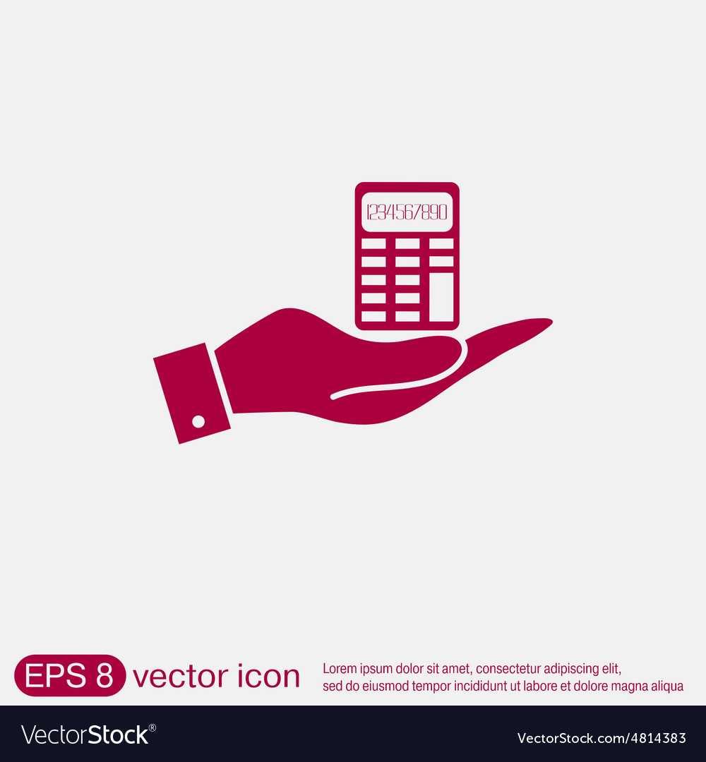 Hand Holding A Calculator Royalty Free Vector Image Hand Holding A Calculator Royalty Free Vector Image