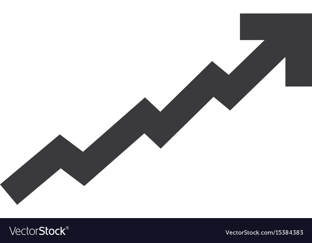 Increasing stats symbol Royalty Free Vector Image
