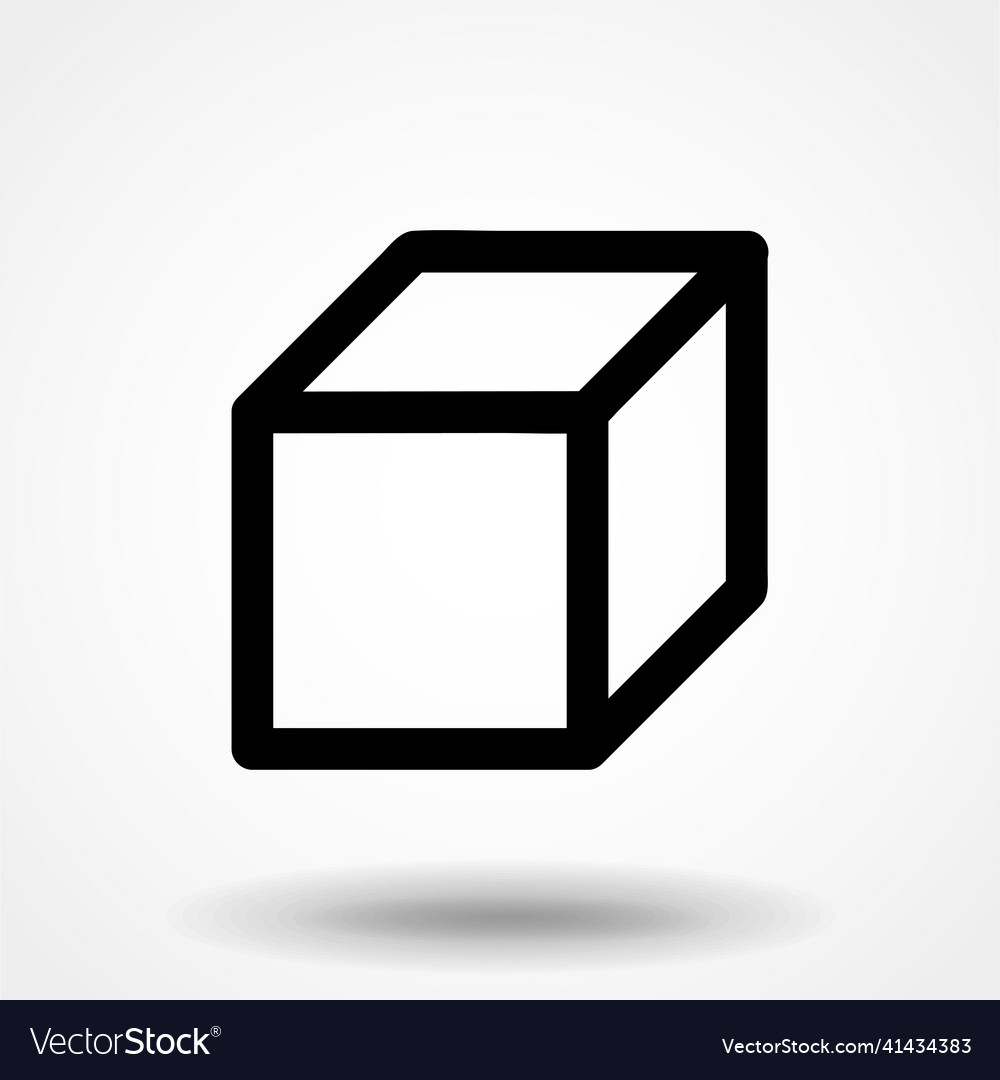 Isometric cube icon 3d square sign box symbol Vector Image