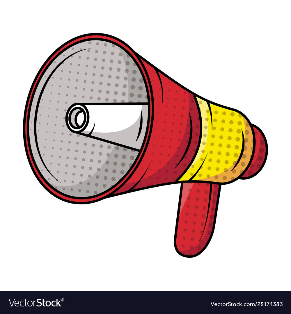 Megaphone sound device pop art style Royalty Free Vector