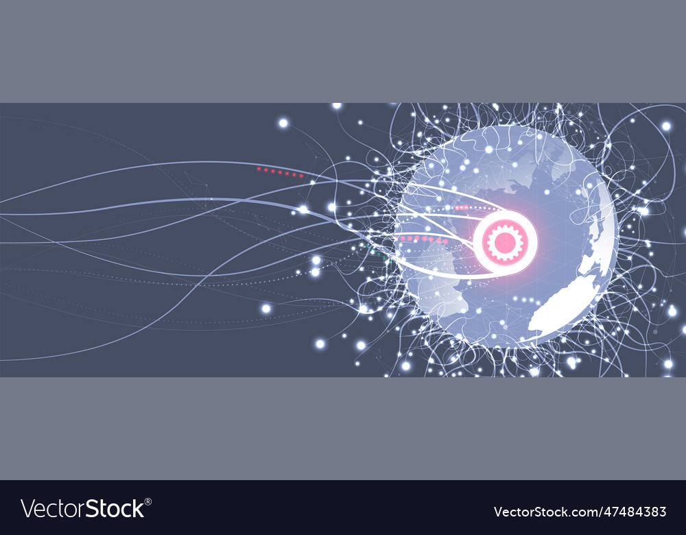 Neural network concept connected cells with links vector image Neural network concept connected cells with links