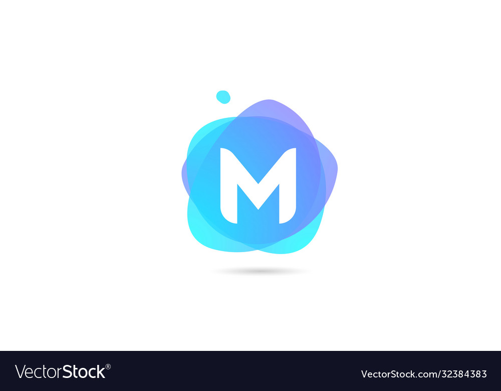 Pink blue m alphabet letter logo for business