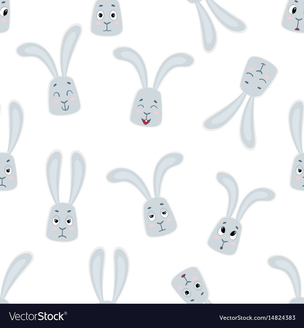 Seamless pattern with cartoon pretty