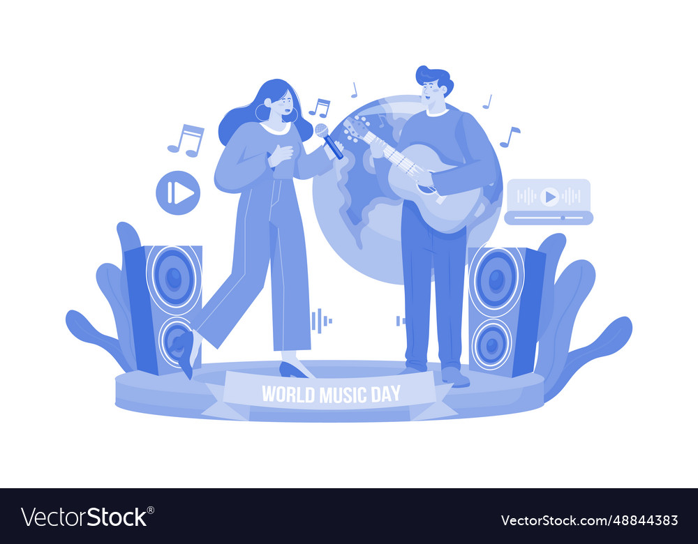 World music day concept on white background