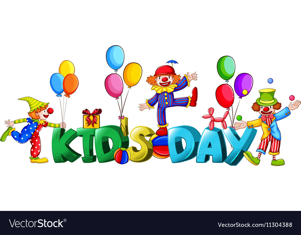 Banner Design With Word Kids Day Royalty Free Vector Image