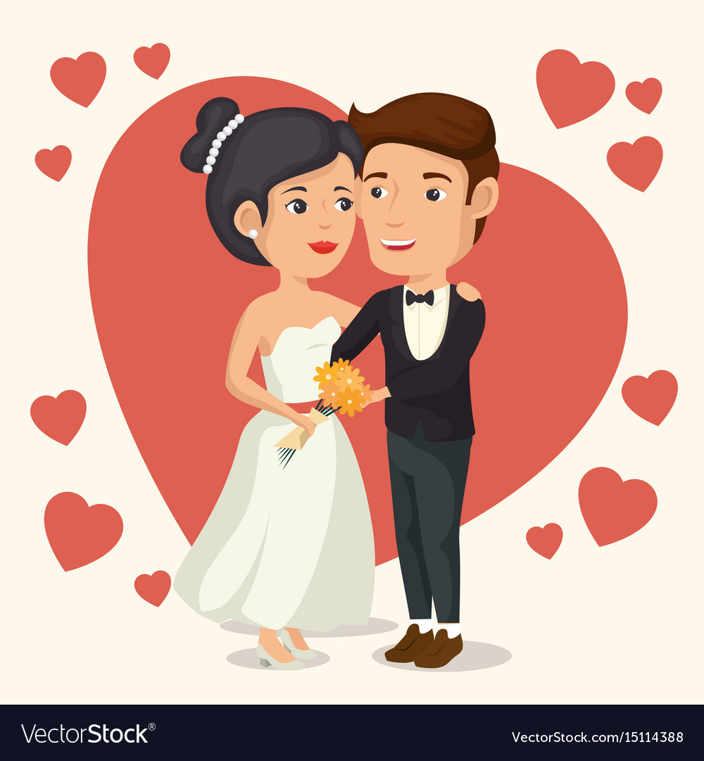 Bride and groom design Royalty Free Vector Image