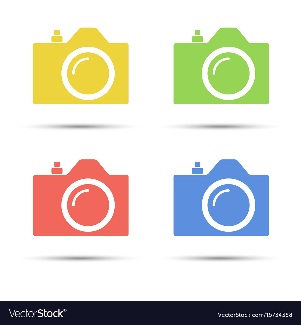 Common slr camera color icons placed on white