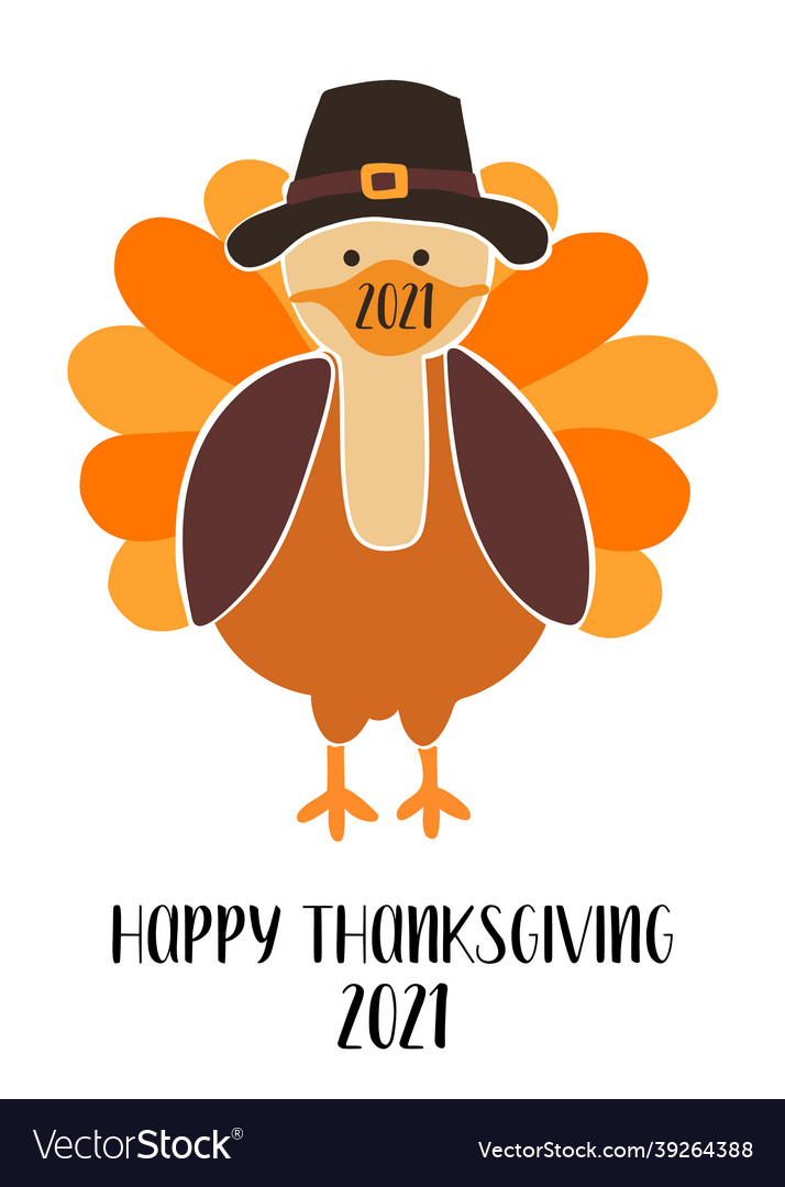 Greeting card template thanksgiving 2021 fully Vector Image