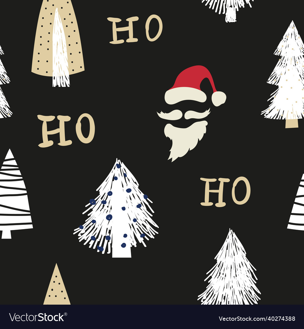 Hohoho seamless pattern santa claus laugh santa Vector Image