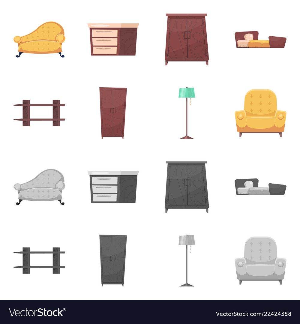 Isolated object of furniture and apartment icon