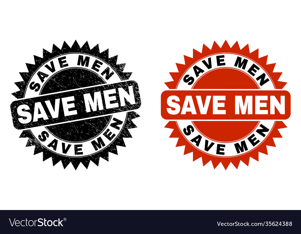 Save men black rosette watermark with rubber