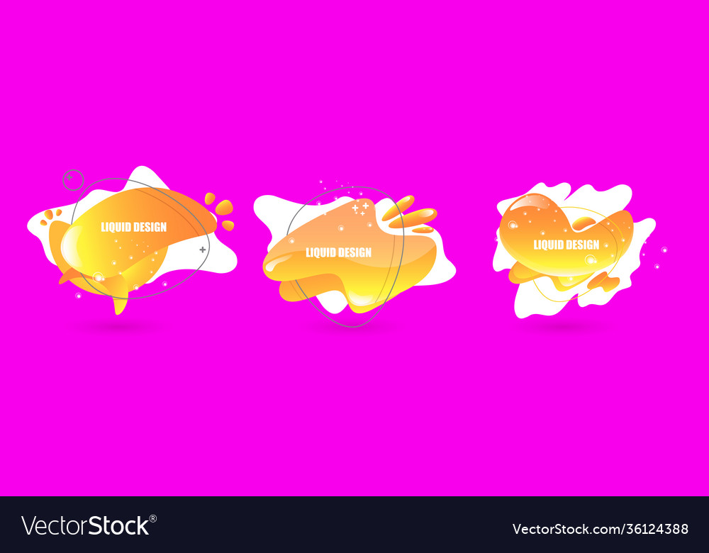 Set modern abstract orange banners