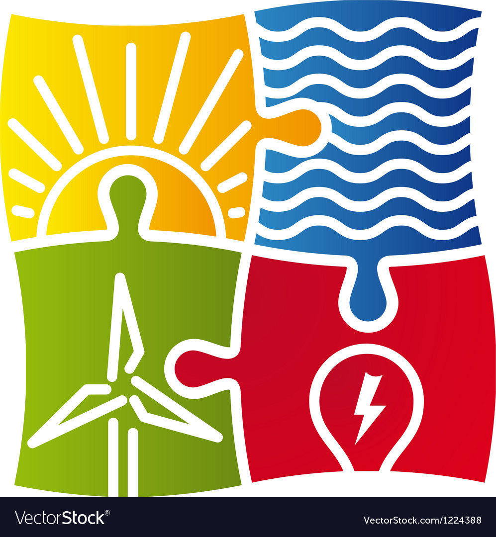 Sign of various ways to produce energy Royalty Free Vector