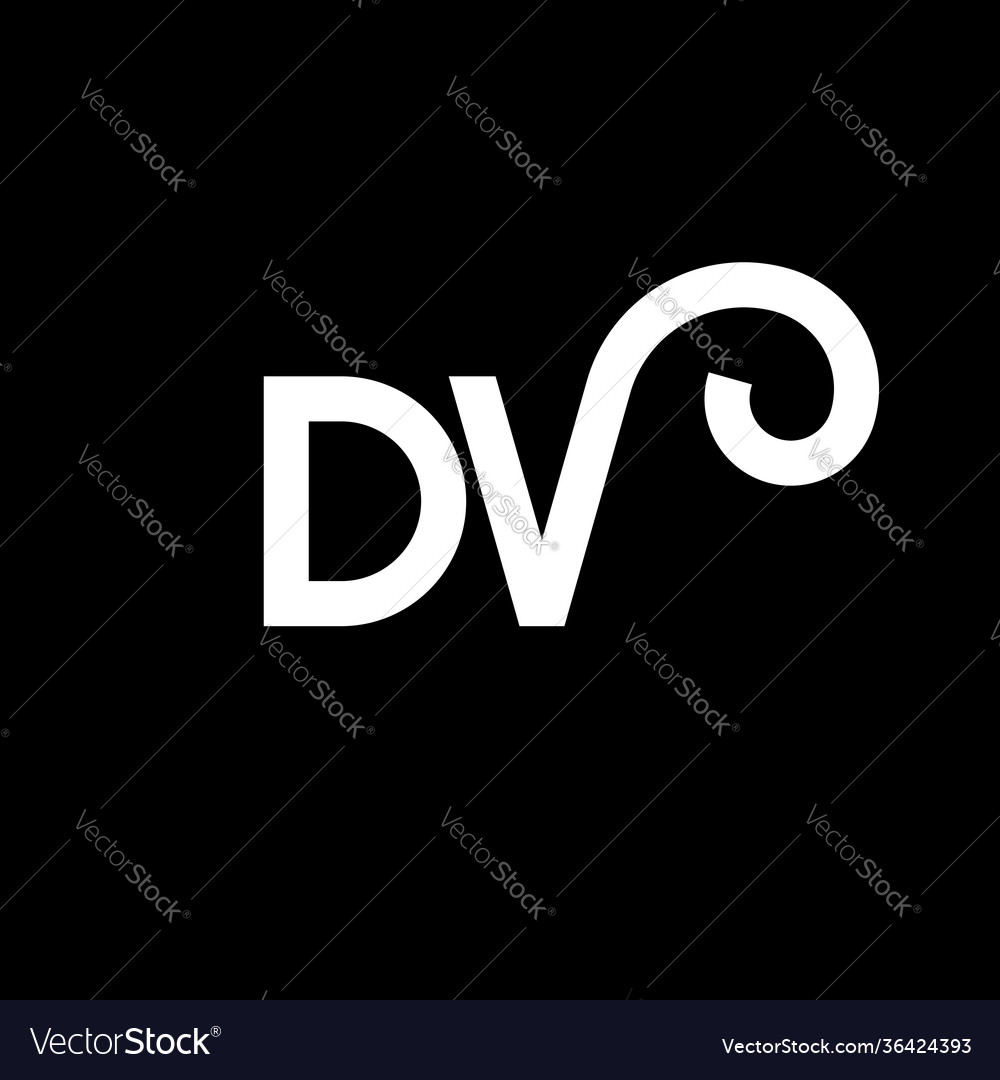 Dv letter logo design on black background