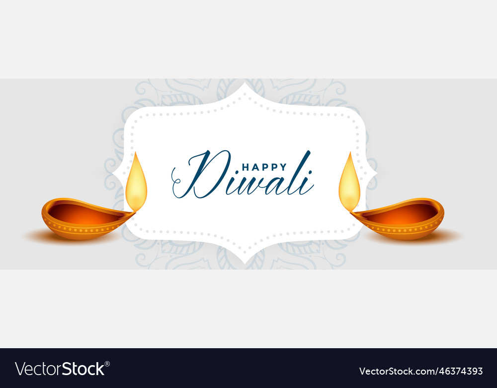 Happy diwali festival diya dekorative banner