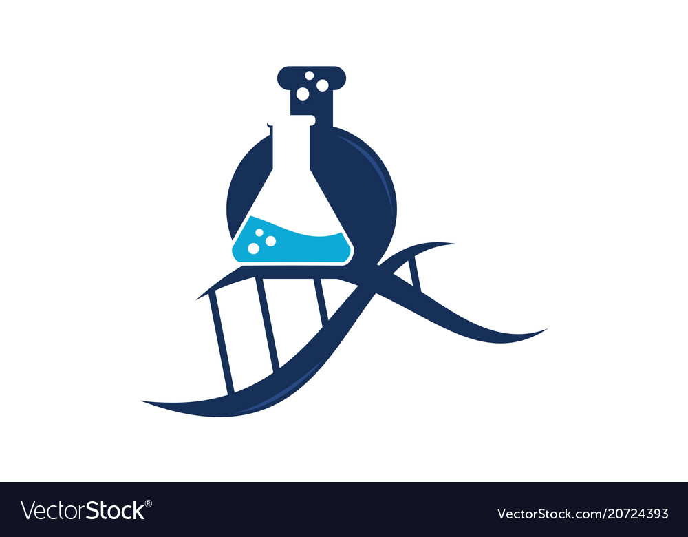 Microscope Flask And Dna Royalty Free Vector Image