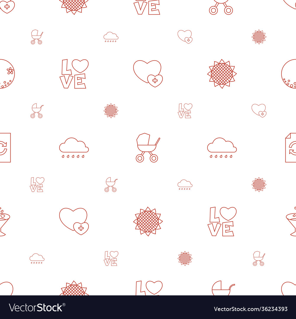 Orange icons pattern seamless white background