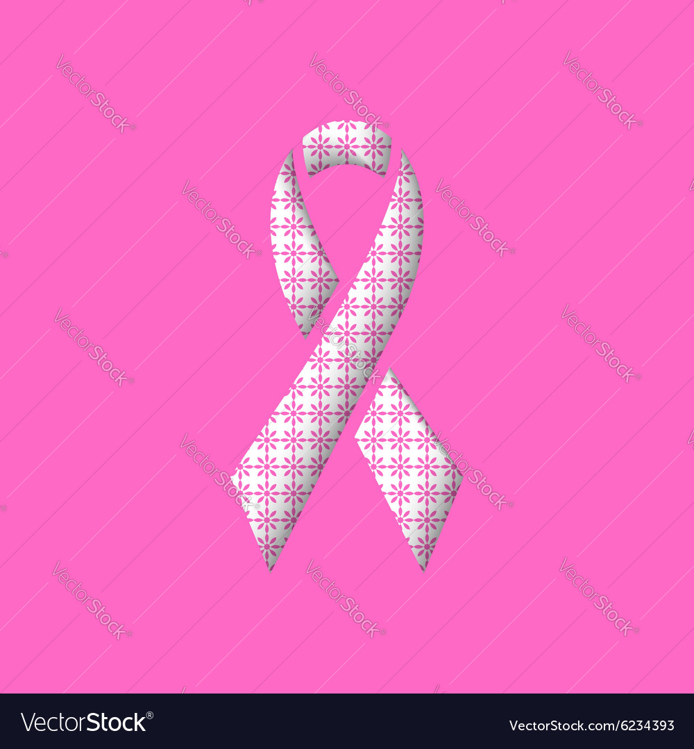 Pink ribbon breast cancer awareness symbol mockup