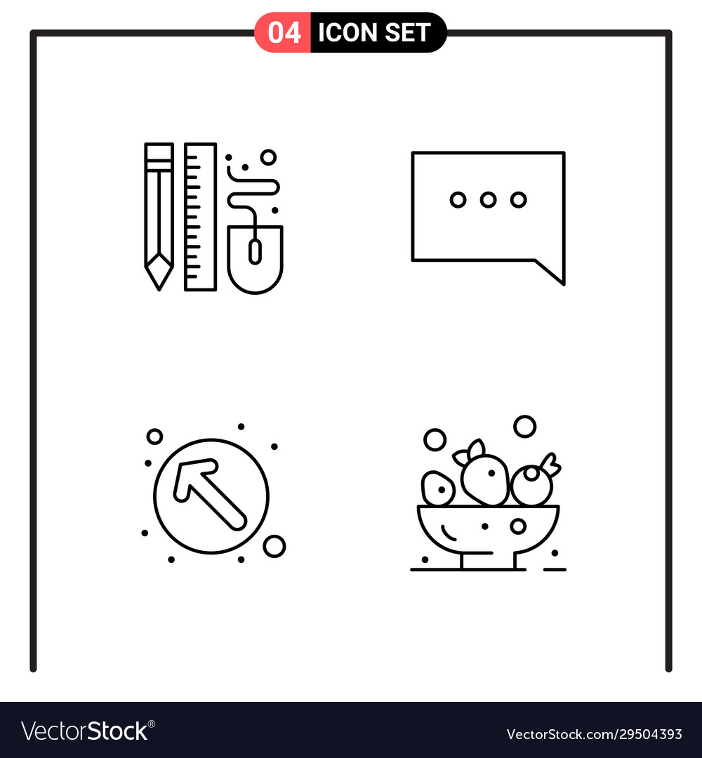 Set 4 line style icons for web and mobile vector image Set 4 line style icons for web and mobile