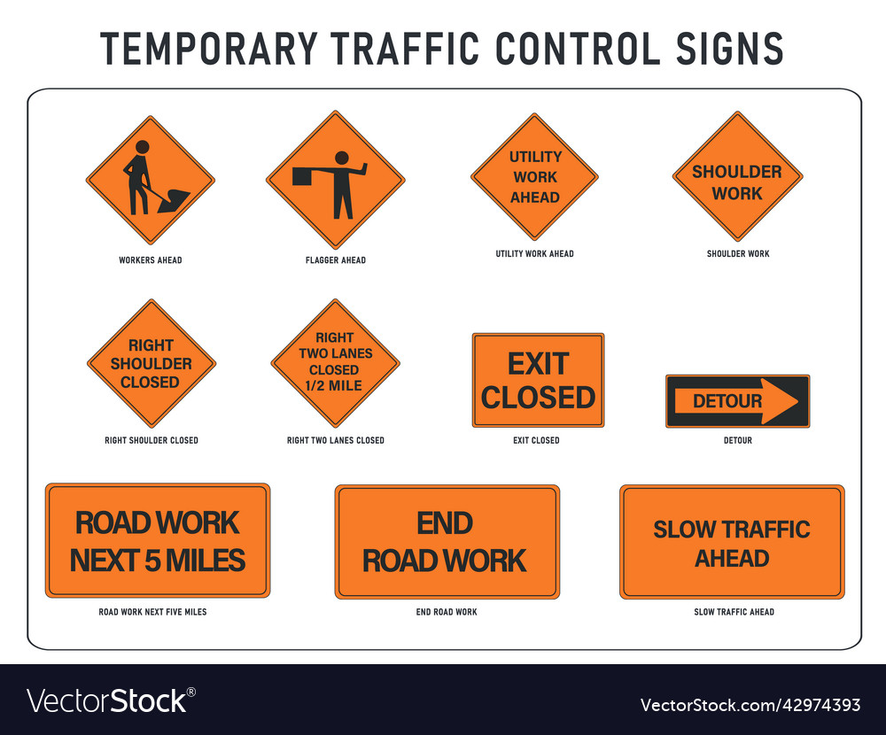 Figure Warning Signs In Temporary Traffic Control Zones 59 OFF
