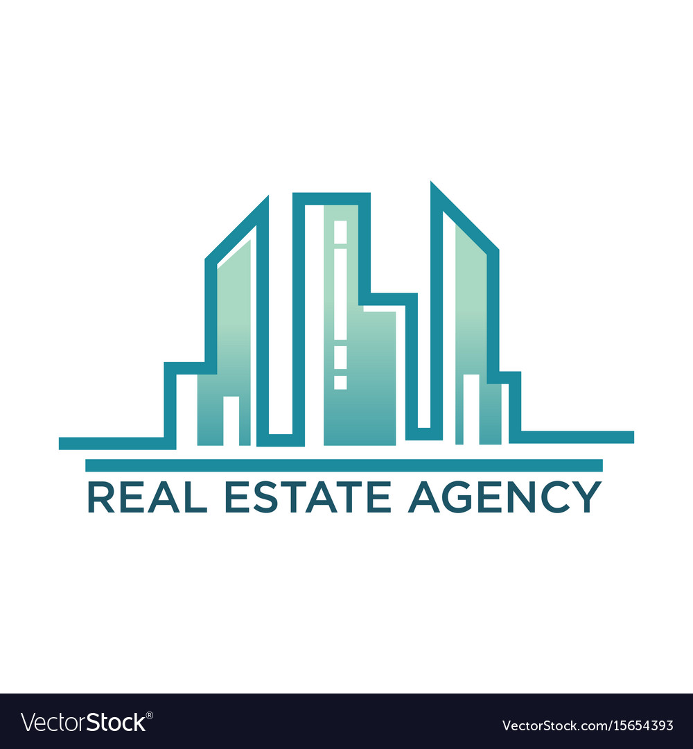 Skyline real estate agency symbol Royalty Free Vector Image