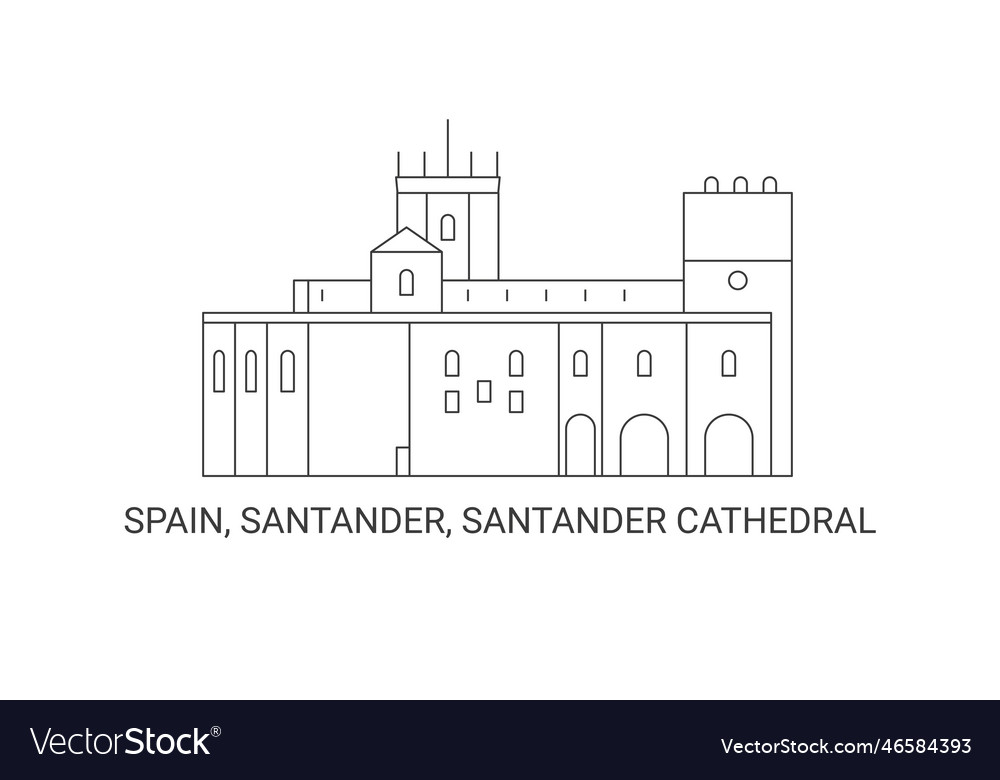 Spain santander santander cathedral travel Vector Image