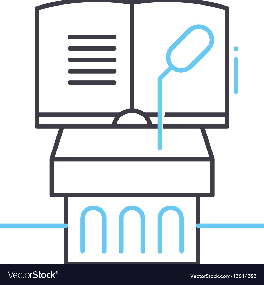 Speech podium line icon outline symbol