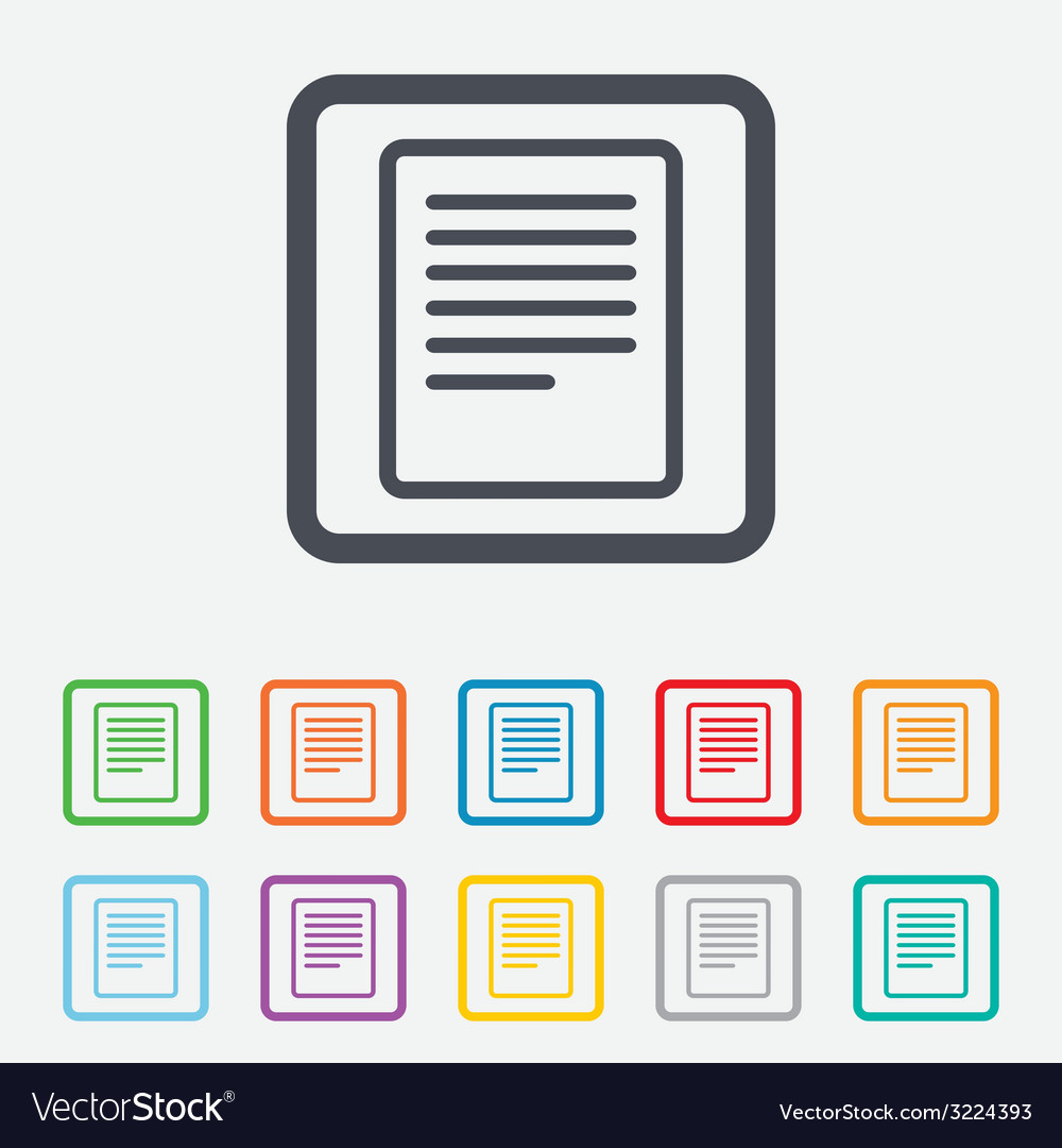 Text file sign icon document symbol Royalty Free Vector