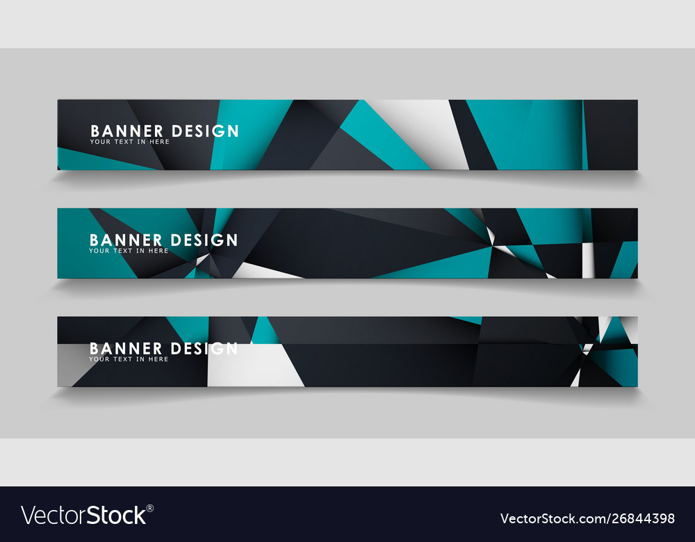 Abstract banners with geometric backgrounds