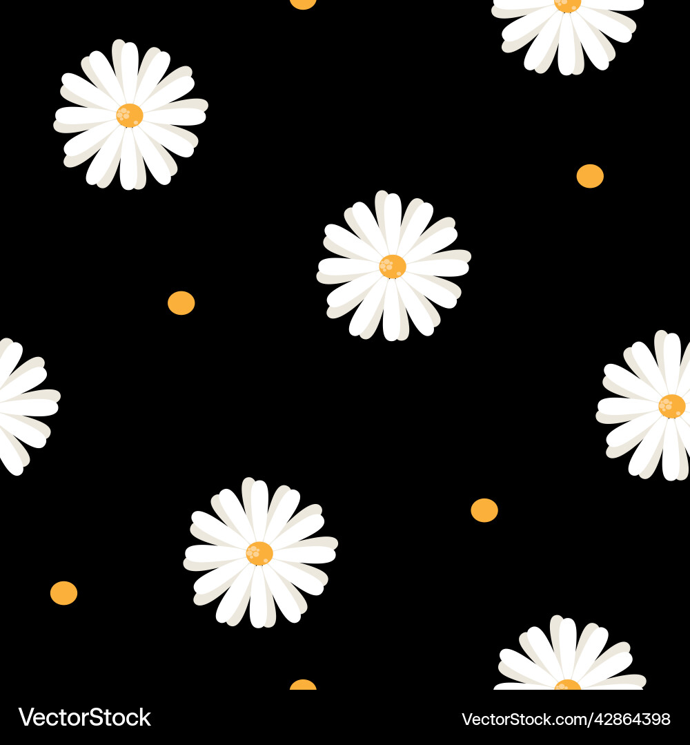 Decorative seamless pattern with chamomile Vector Image