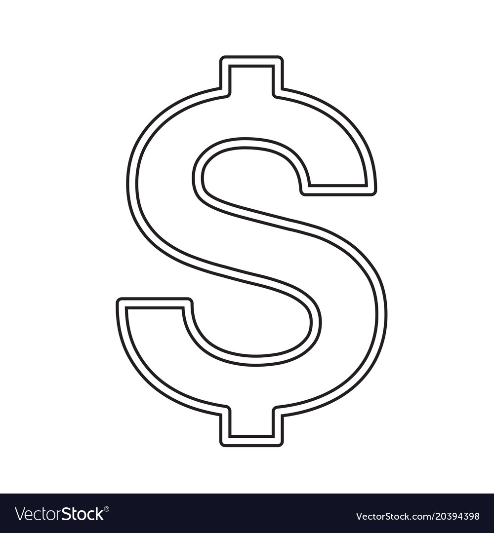 Dollar symbol line icon Royalty Free Vector Image