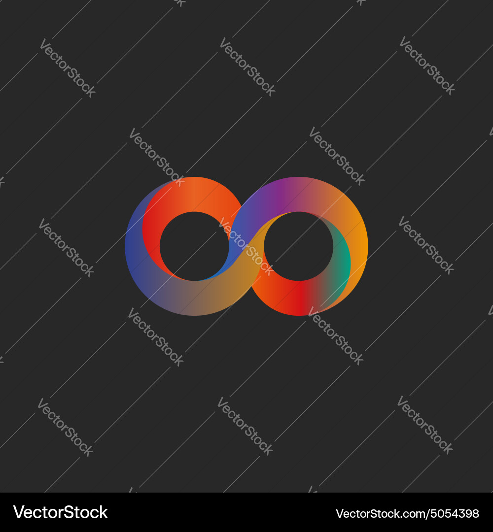 Infinity symbol geometric shape colorful mockup Vector Image