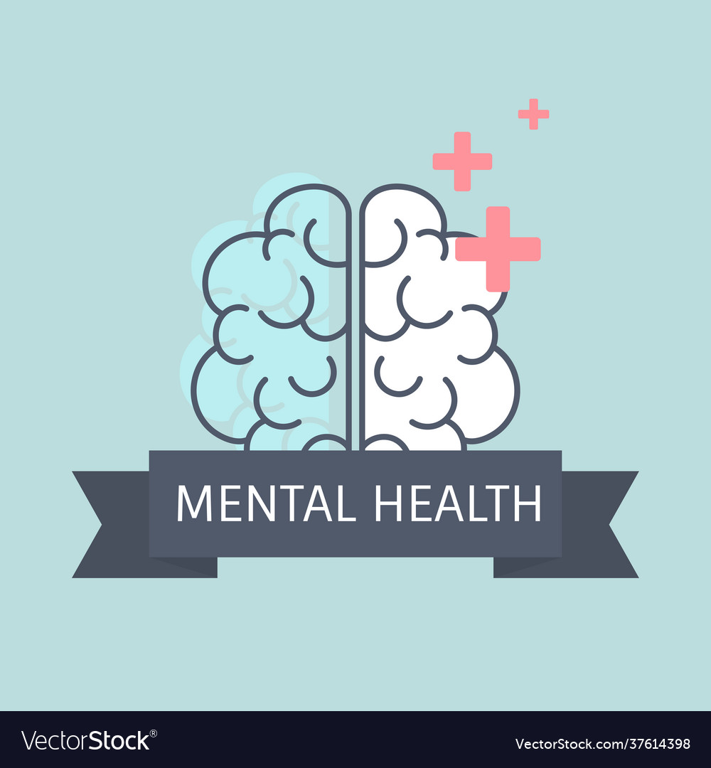 Mental health understanding brain Royalty Free Vector Image