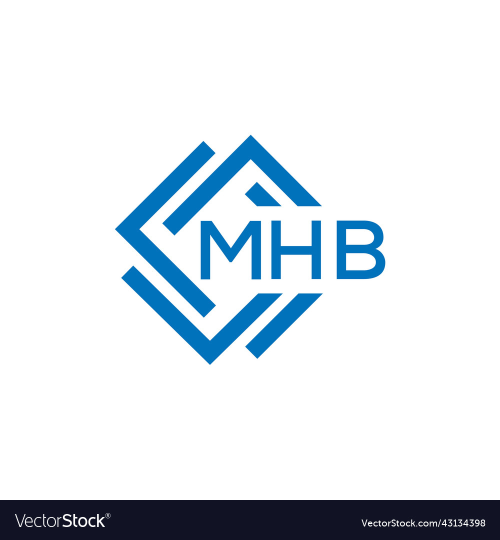 Mhb letter logo design on white background