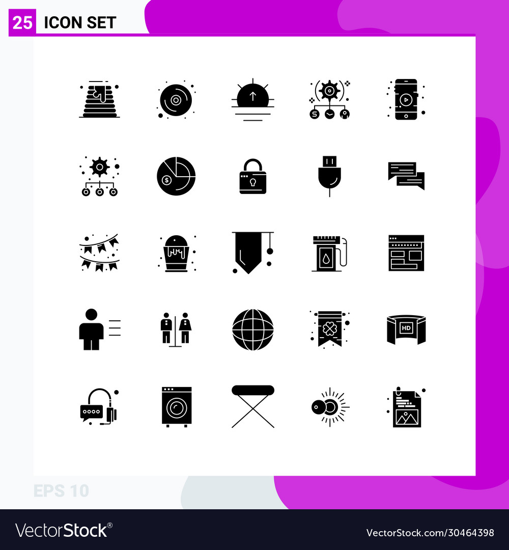 Solid glyph pack 25 universal symbols