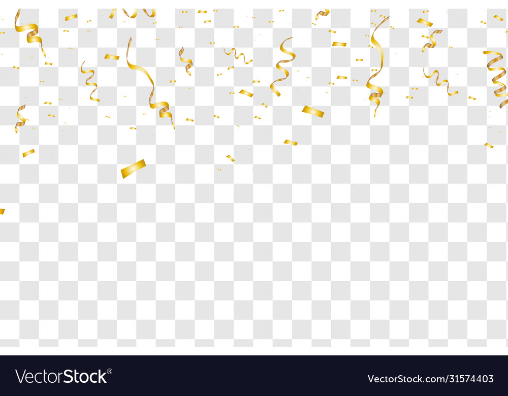 Celebration background with gold confetti