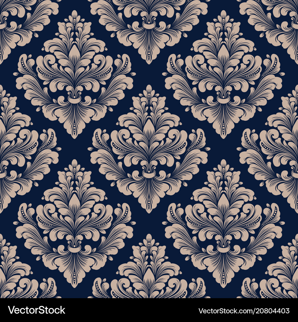 Damask seamless pattern background Royalty Free Vector Image