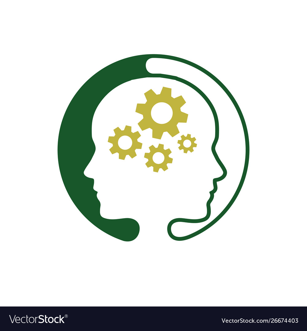 Intelligence tech colorful mind head health logo