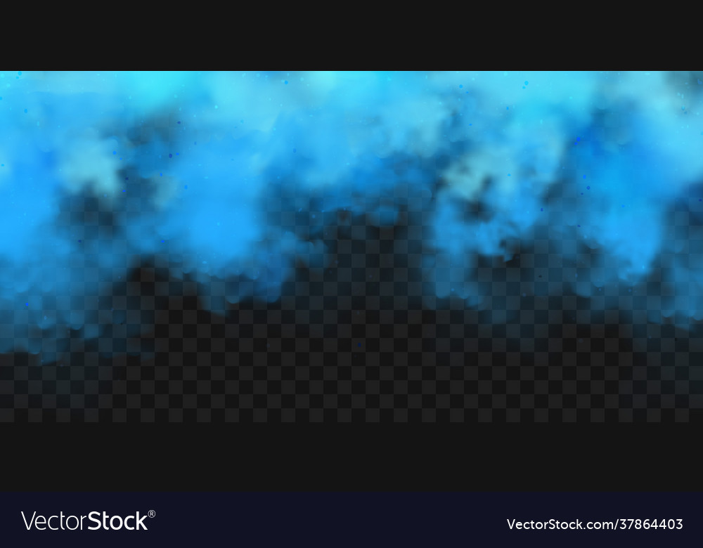 Realistic blue colorful smoke clouds mist effect Vector Image