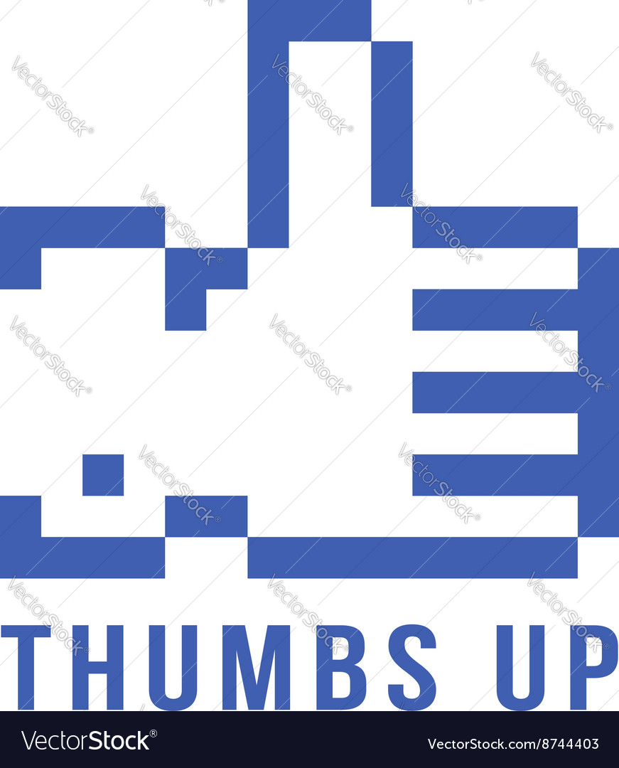 Retro pix element thumbs up icon