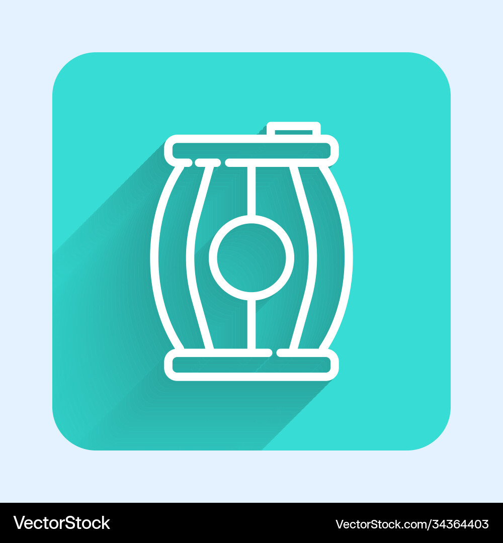 White line gun powder barrel icon isolated Vector Image