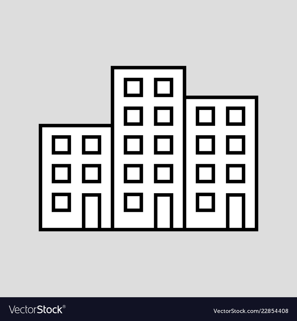 City buildings icon on white background