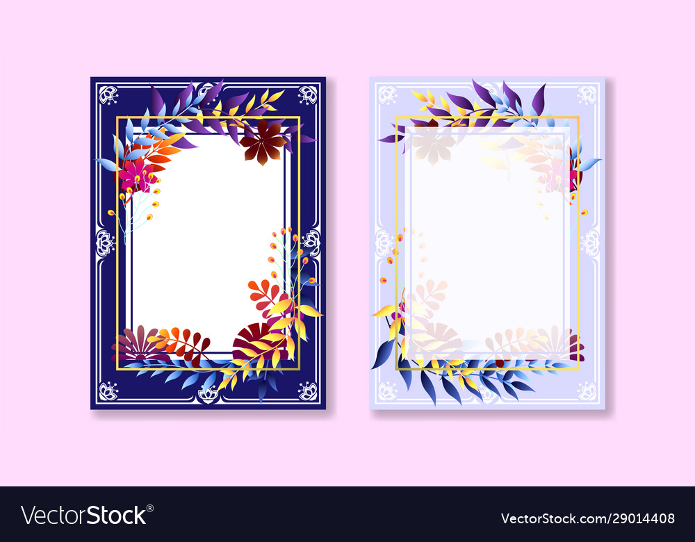 Colorful flower frame greeting card